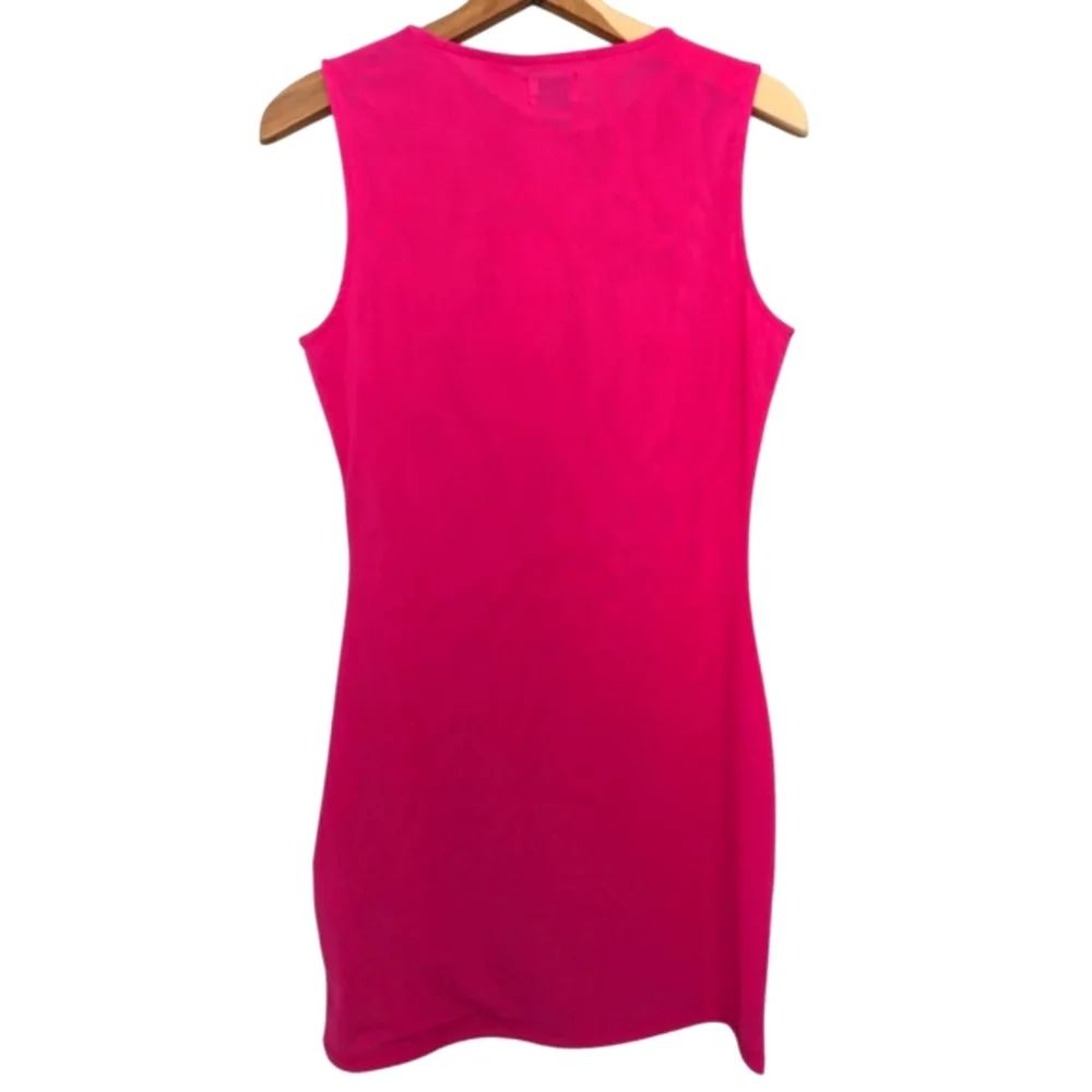 MELISSA BENTSEN x NA-KD Mesh Bodycon Mini Dress Large Pink - Picture 5 of 13
